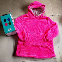 (Red) Hoodie Blanket Kids Oversized Plush Giant Sweatshirt Winter Hooded Fleece Warm