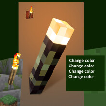 (Voice Control Torch) Light Up Minecraft Torch Night Lamp Usb Rechargeable Miner Ore Toy Gaming Gift