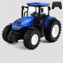 (Four Wheel-Blue) Control Remote 24g Alloy Tractor Sliding Toy With Led Headlight Fun Ideal Gifts