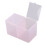 Caja de almacenamiento transparente para discos de algodón, 2 compartimentos, rosa 3