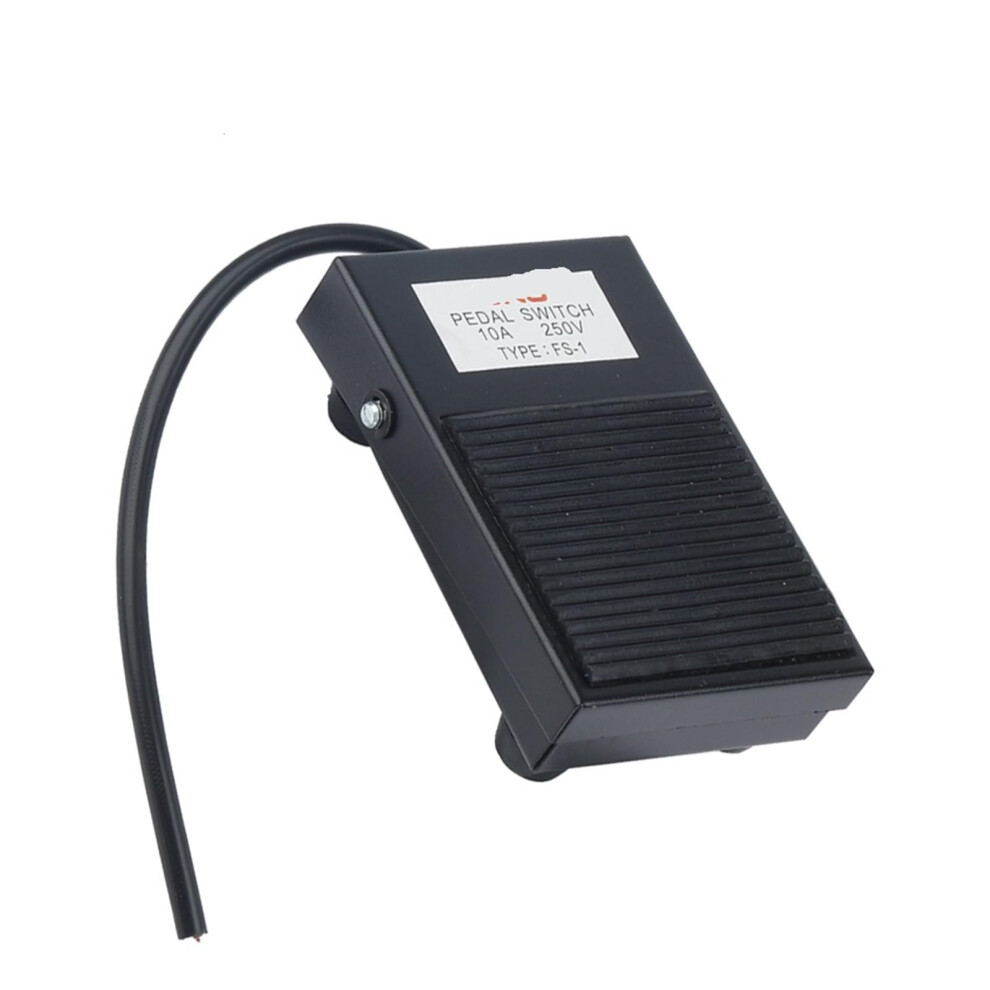 Fs-1 Metal Foot Switch Controller Spdt Foot Pedal 10A 250V Momentary Self Reset 12Cm Cable 1No 1Nc For Equipment 6493810700088