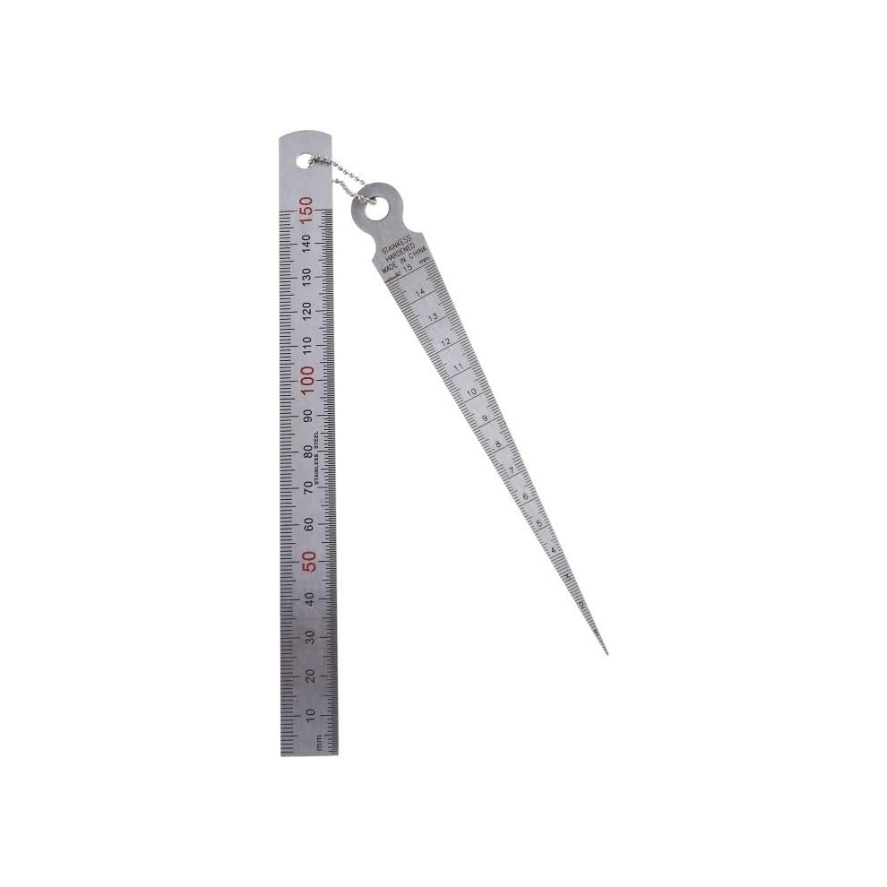Taper Gauge Depth Gap Ruler 1-15Mm Stainless Steel Wedge Feeler Tool For Hole Inspection Measurement 6276012502724