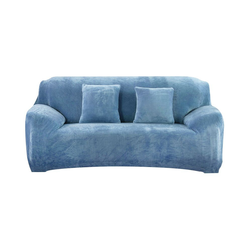 (Grey Blue,145x185cm/57.08x72.83in)Housse de canapé élastique housse de canapé extensible housse de canapé sectionnelle couleur unie