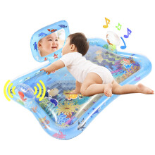 Tummy Time Wasser Matte für Baby Junge Mädchen PVC Aufblasbare Spielmatte mit Spiegel Rassel Quietscher für Säuglinge Kleinkinder Spaß Spie