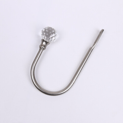 (Silver) Metal 2pcs Silvergold Crystal Curtain Holdback Wall Tie Hooks Holder Backs