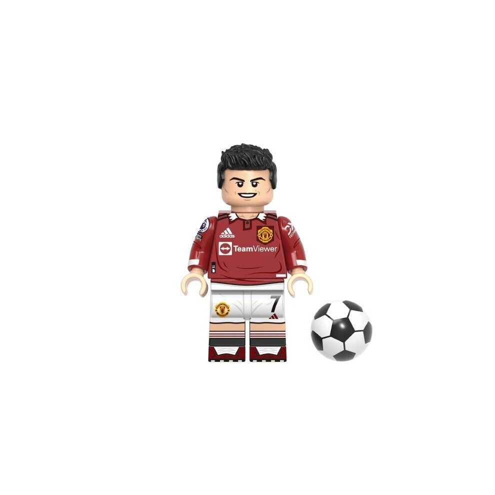 (Ronaldo) Star Soccer Super Building Block Toy Messi Ronaldo Mini Figure Doll Plastic Abs