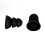 8pcs Soft Silicone Ear Tips for BTE ITE Hearing Aids Black 8