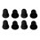 8pcs Soft Silicone Ear Tips for BTE ITE Hearing Aids Black 15