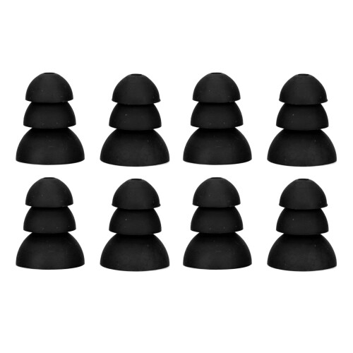 8pcs Soft Silicone Ear Tips for BTE ITE Hearing Aids Black 1