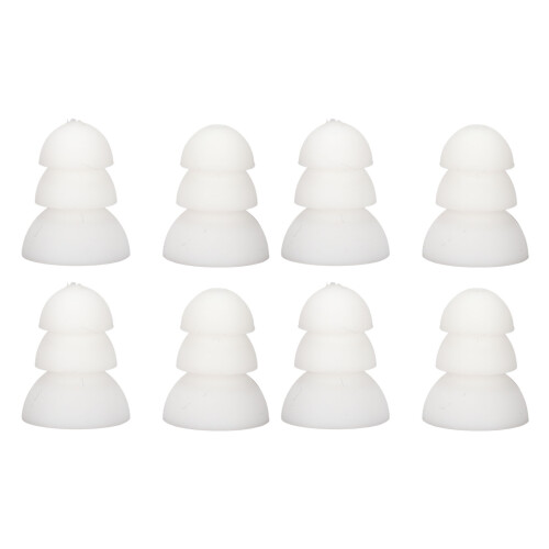 8pcs Silicone Ear Tips for Hearing Aids, 3-Layer Soft Dome, White 1