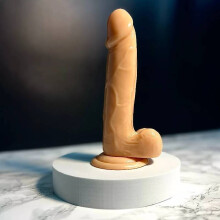 (Flesh, XL) Cup Dildo Suction Realistic Feel Sex Toy Anal 6 7 8 9 Inch Medium Large Small
