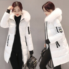 (White, 3XL) Warm Winter Women Long Jacket Fur Hooded Parka Ladies Coat Outwear Collar