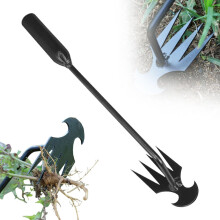 2025 New 4 Teeth Manual Weeder Long Handle Durable Garden Tool for Yard Black 30CM 40CM