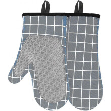 Oven Gloves, Non-slip Cotton Heat Resistant Silicone Oven Gloves, Square Splice Heat Resistant Bbq Gloves for Cooking, Bbq Grilling, Baking Betterlife