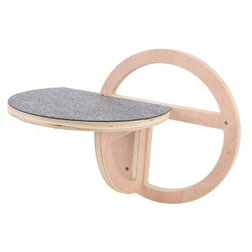 Cat Wall Shelf Wooden Round Increase Cat Exercise 2