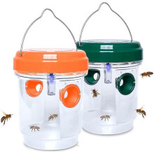 2pcs Solar Bee Traps for Outside, Wasp Trap Outdoor, Yellow Jacket Killer, Bee Catcher for Hornets, Flying Insects