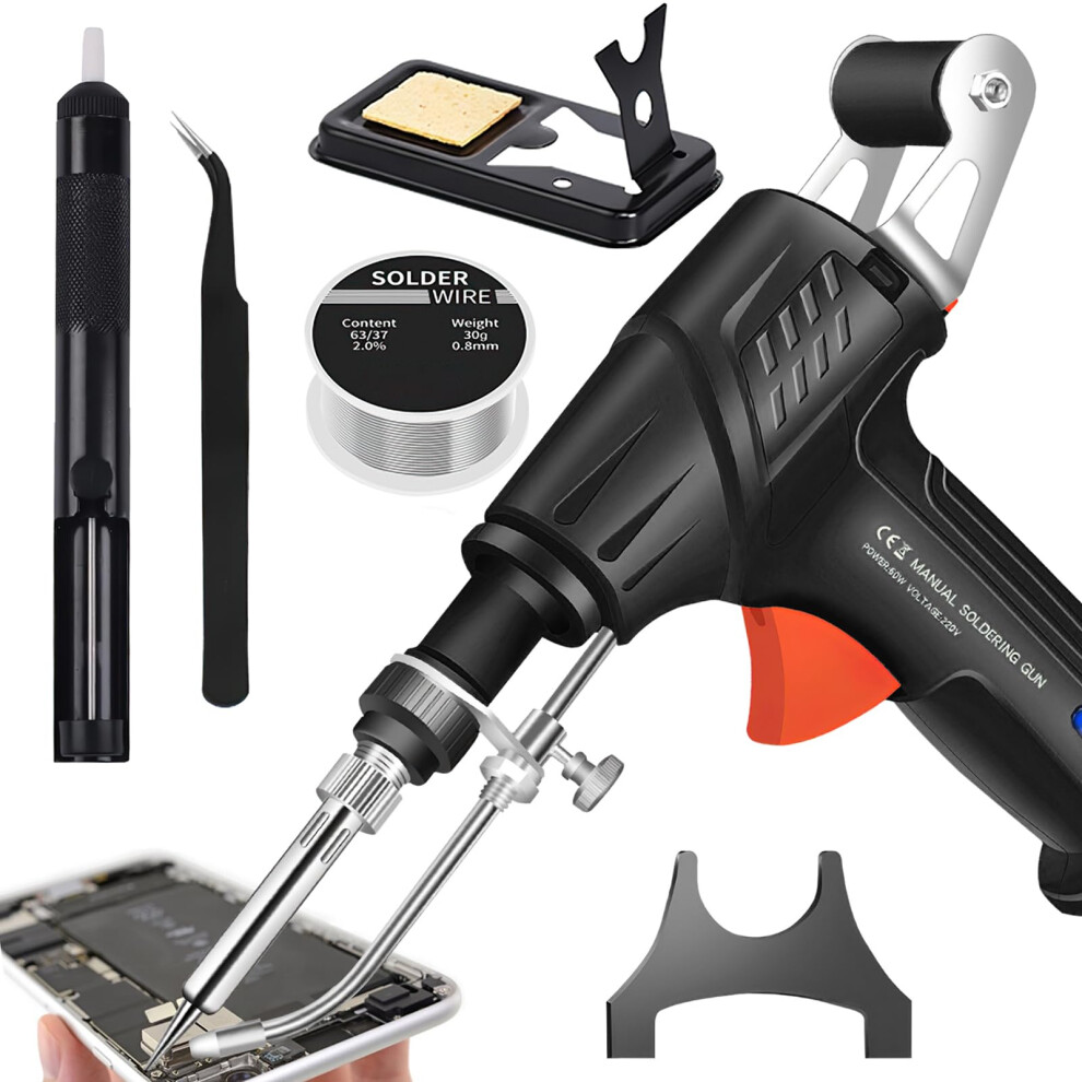 Internally Heated Industrial Laser Welding Tools, 3-In-1 Portable Soldering Gun Set For Welding, Cutting, Rust Removal, Black 6482260686219