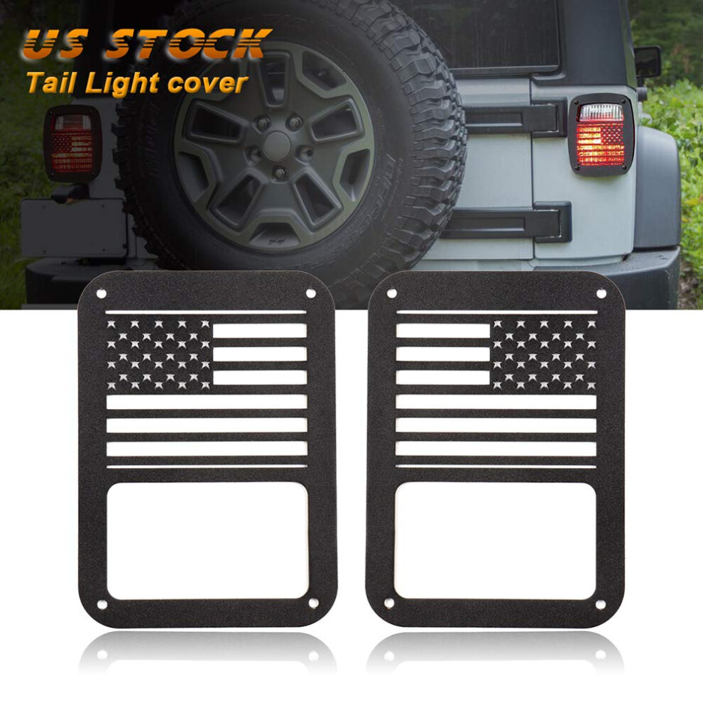 Rear Tail Covers Guards Protectors For 2007-2018 Jeep Wrangler Jk Usa Flag Style 2-Piece Tail Lamp Cover Light 6947110196152