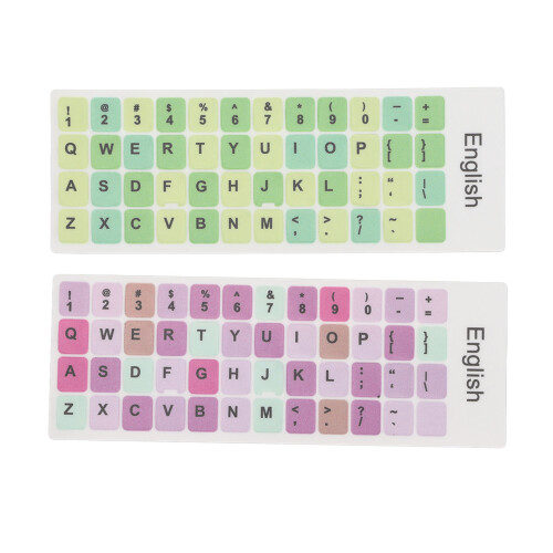 2pcs Keyboard Stickers Colorful English Language