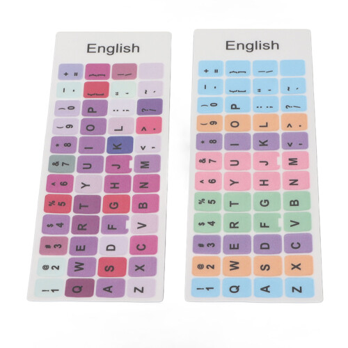 2pcs Keyboard Stickers Colorful English Language 2