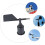 Anemometer Housing Wind Direction Indicator Scrunchies Black Plastic Waterproof Handheld Wind Speed Sensor Vane Hook 5