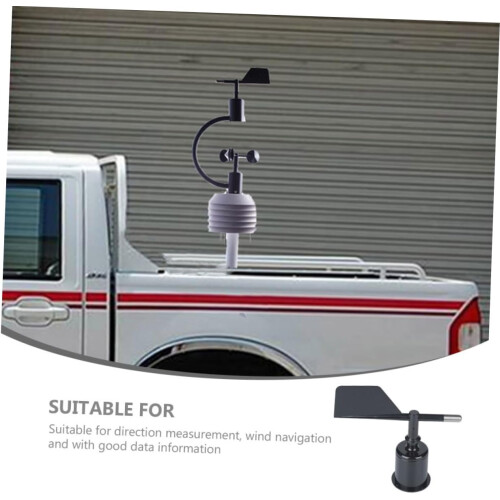 Anemometer Housing Wind Direction Indicator Black Plastic Wind Speed Sensor with Waterproof ABS Handheld Vane Hook 1