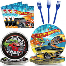 Racing tableware set hot car party supplies happy birthday tableware disposable racing birthday tableware napkins