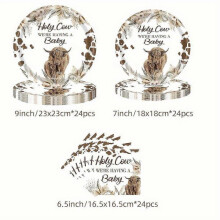 Cow theme element disposable tableware paper plate paper towel paper cup set non-laminated