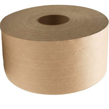 Reinforced Gummed Tape Brown Kraft Paper Roll 3" x 375 FT Water Activated Sealing Tape Grade 233 for Packing