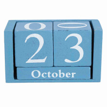 Vintage Wooden Calendar Desktop Wood Block Month
