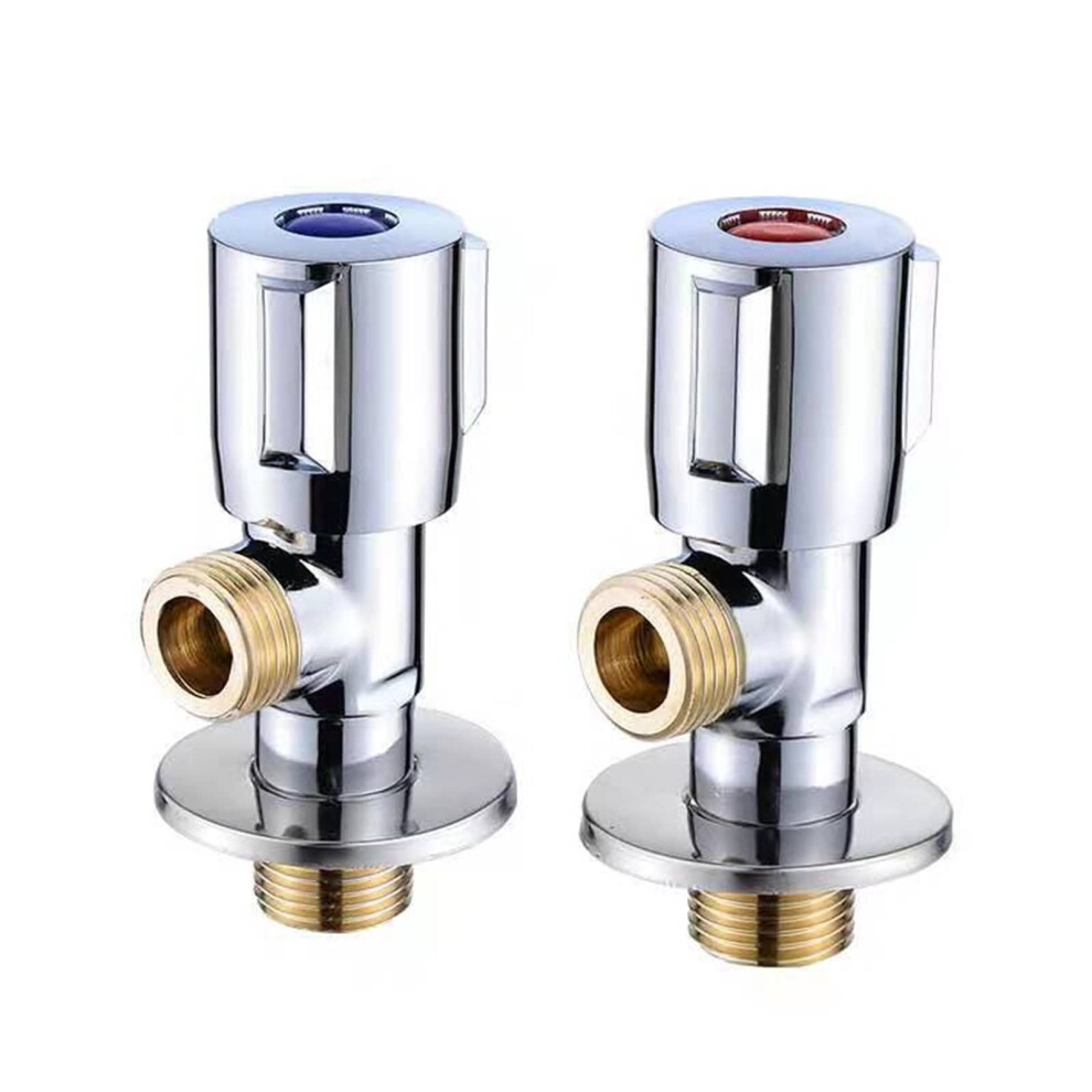 Copper Angle Stop Valve 1/2 Inch Hot And Cold Water Quick Open Valve For Bathroom Kitchen Toilet Sink Red Color 6482260686950