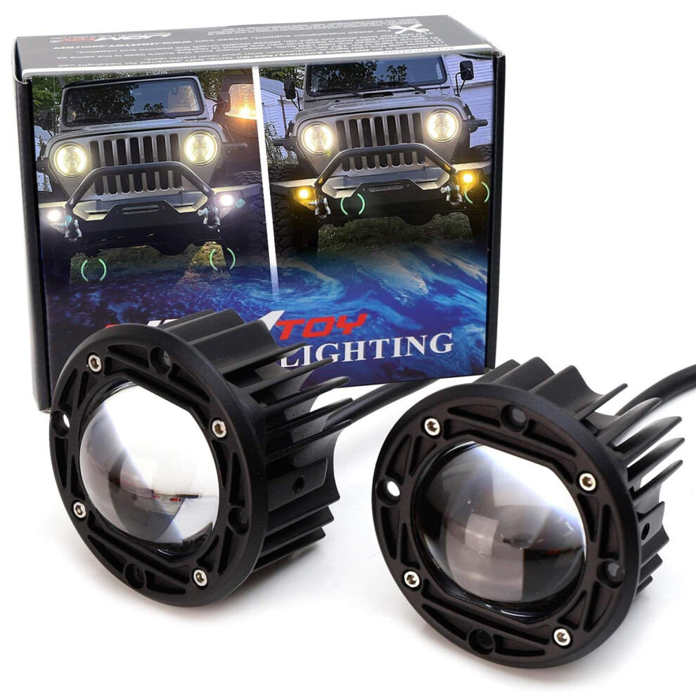 3-Inch Round Shape 20W Xenon White Selective Yellow LED Pod Lights for Jeep Truck Off-Road ATV UTV 4WD 4x4 Compatibility-image-OPC-PJNVV9Y-NEW