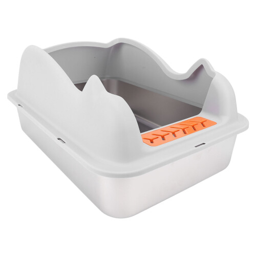 Stainless Steel Cat Litter Box with Lid Easy to 2