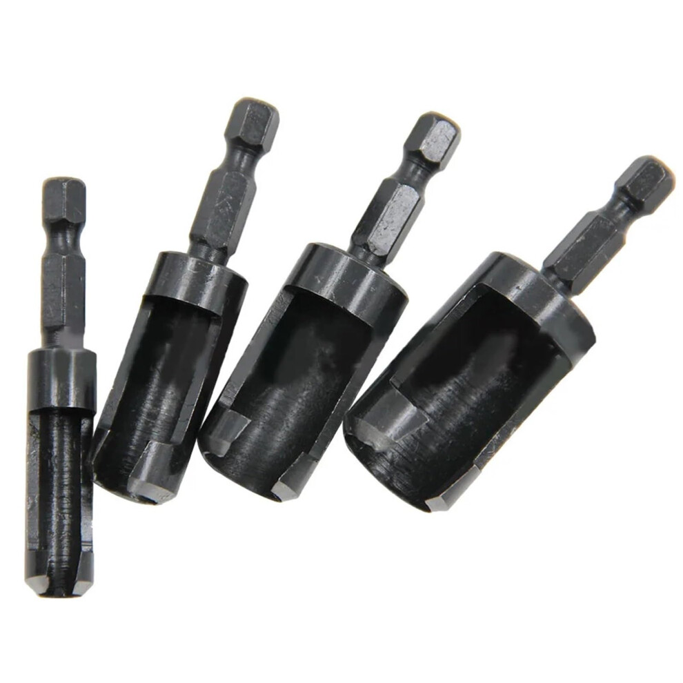 4Pcs Wood Plug Cutter Drill Bit Set Hcs Hex Shank 7Mm-12Mm Hole Cutter For Woodworking And Reaming Tools 6947110197005
