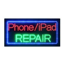 LED Cell Phone Repair Sign, Super Bright LED Open Display for Mobile Phone Repair Shop, 24x10 Inch Electric Advertising Sign