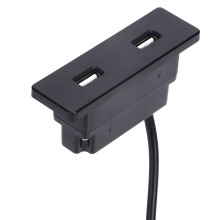 Recessed USB Power Strip Outlet 2.5m Dual USB Charging Socket ABS