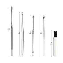 Ensemble de 6 outils en acier inoxydable pour l’extraction du cérumen.