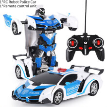 Transformateur RC Robot Police Voiture Télécommande Jouet Enfants LED Lumières Cadeau Garçons