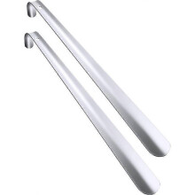 Lebanghui 2 Pack Stainless Steel Shoe Horns Long Handle Shoe Horn with Comfort Grip for Seniors