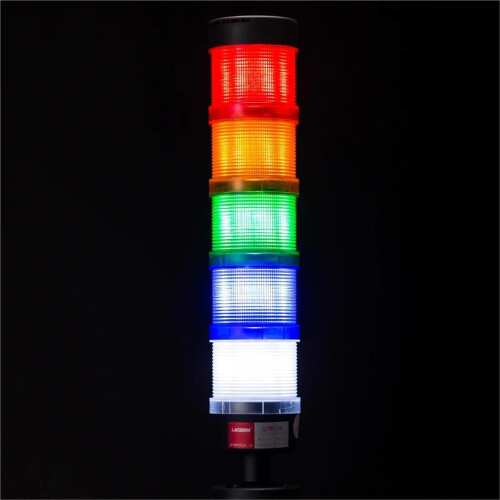 LED Signal Stack Lamp Tower DC12V/24V with Steady Flash and Rotary Light, 3-Layer Disk Base, No Buzzer 2