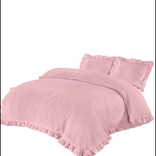 Ruffle Santiago Frill Duvet Quilt Bedding Cover Sheets (Double) 1