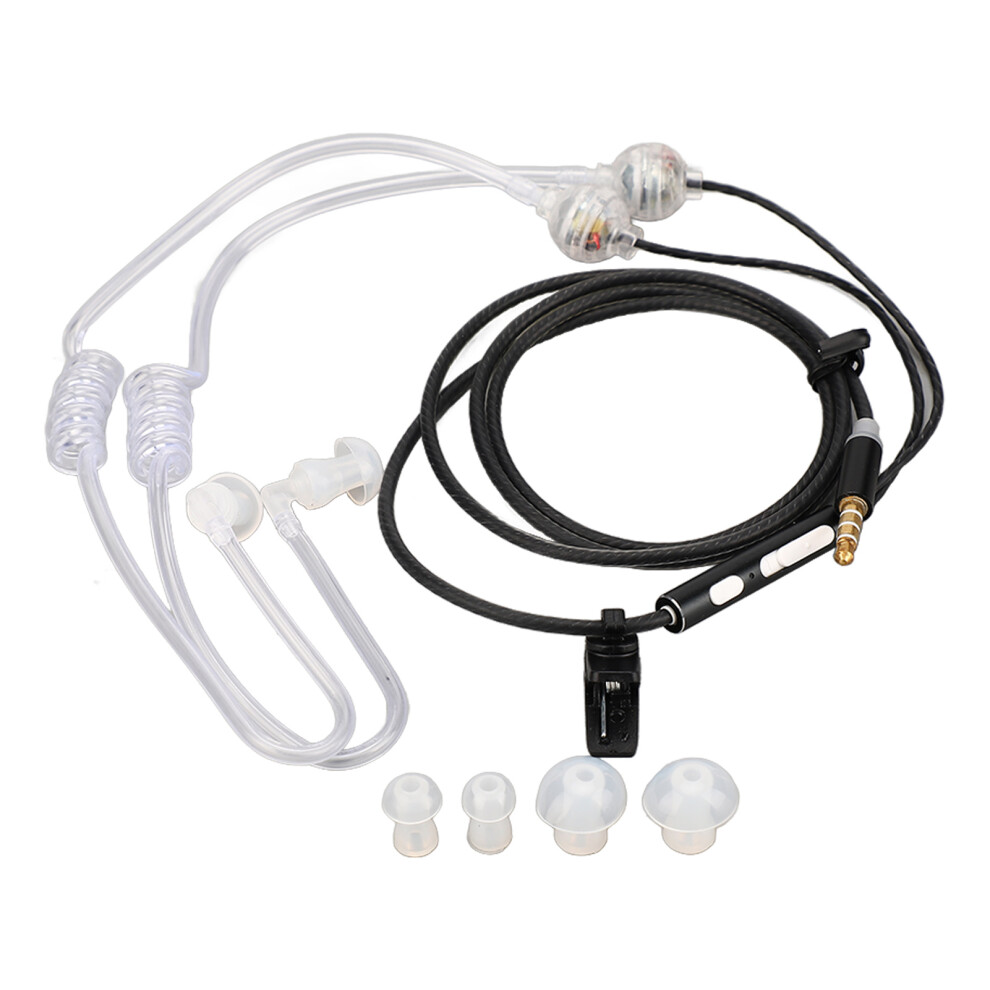 Air Tube Earbuds Ergonomic Radiation Free Noise Black 9387669873260