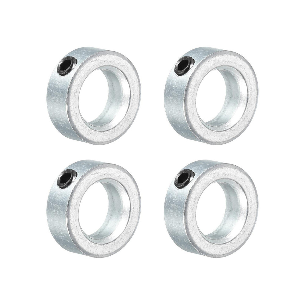 Shaft Collar 9/16 Inch Bore Zinc Plated Carbon Steel Set Screw Silver Tone 4 Pack For Industrial Applications 6276012505800