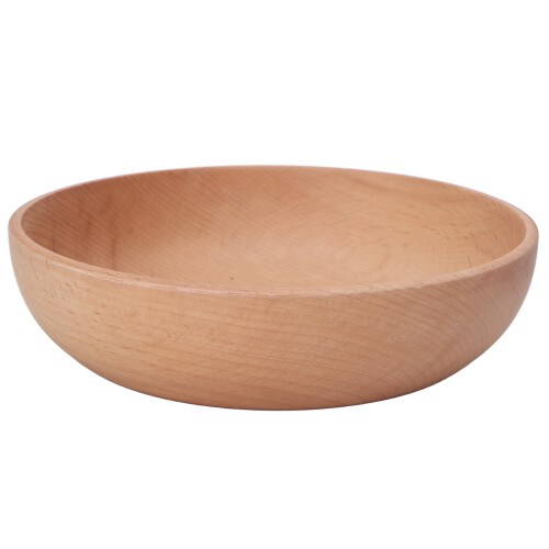 Large Beech Wood Round Bowl for Salad Fruit Dip 18x4.5cm 1