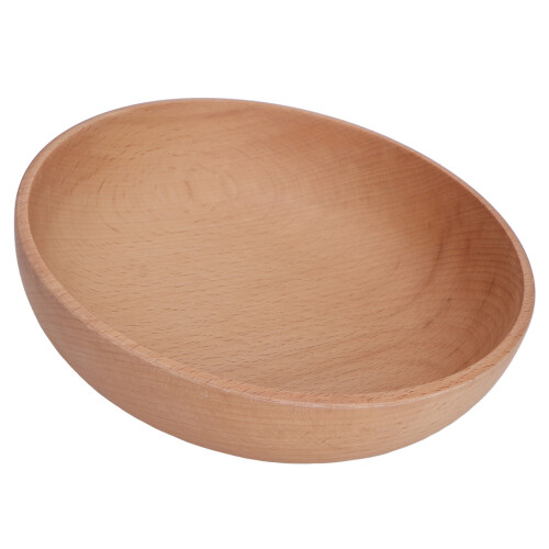 Large Beech Wood Round Bowl for Salad Fruit Dip 18x4.5cm 2
