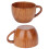 Wood Coffee Mug Tea Cup Retro Flat Base Handle Household School Office 1
