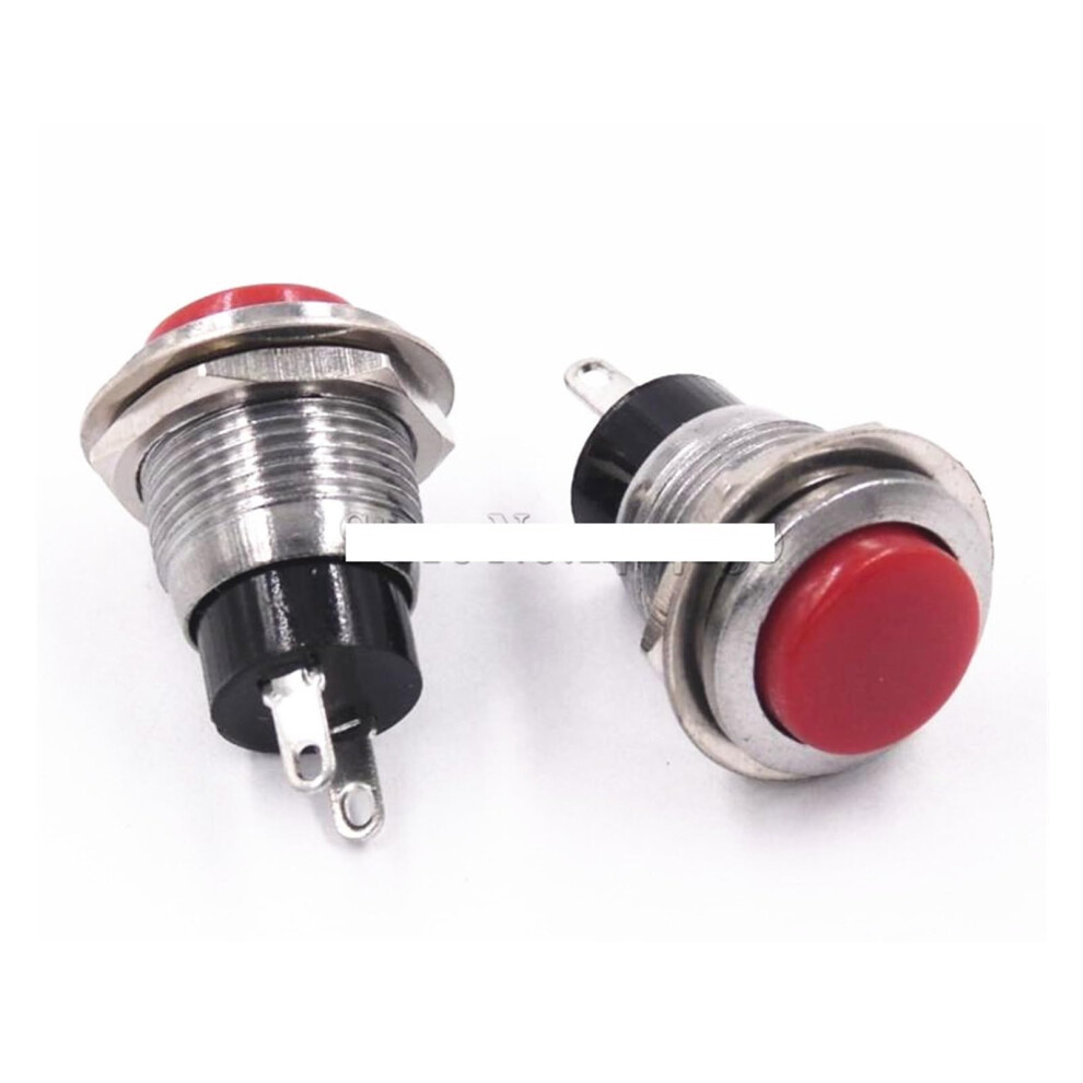 10Pcs Ds-318 Red Reset Switch 12Mm Round Push Button Switch Non-Locking For Horn Doorbell 3A 125Vac 6276012505817