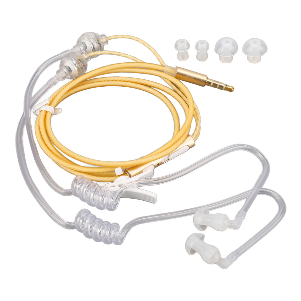 Air Tube Earbuds Ergonomic Radiation Free Noise Orange 9387669873727