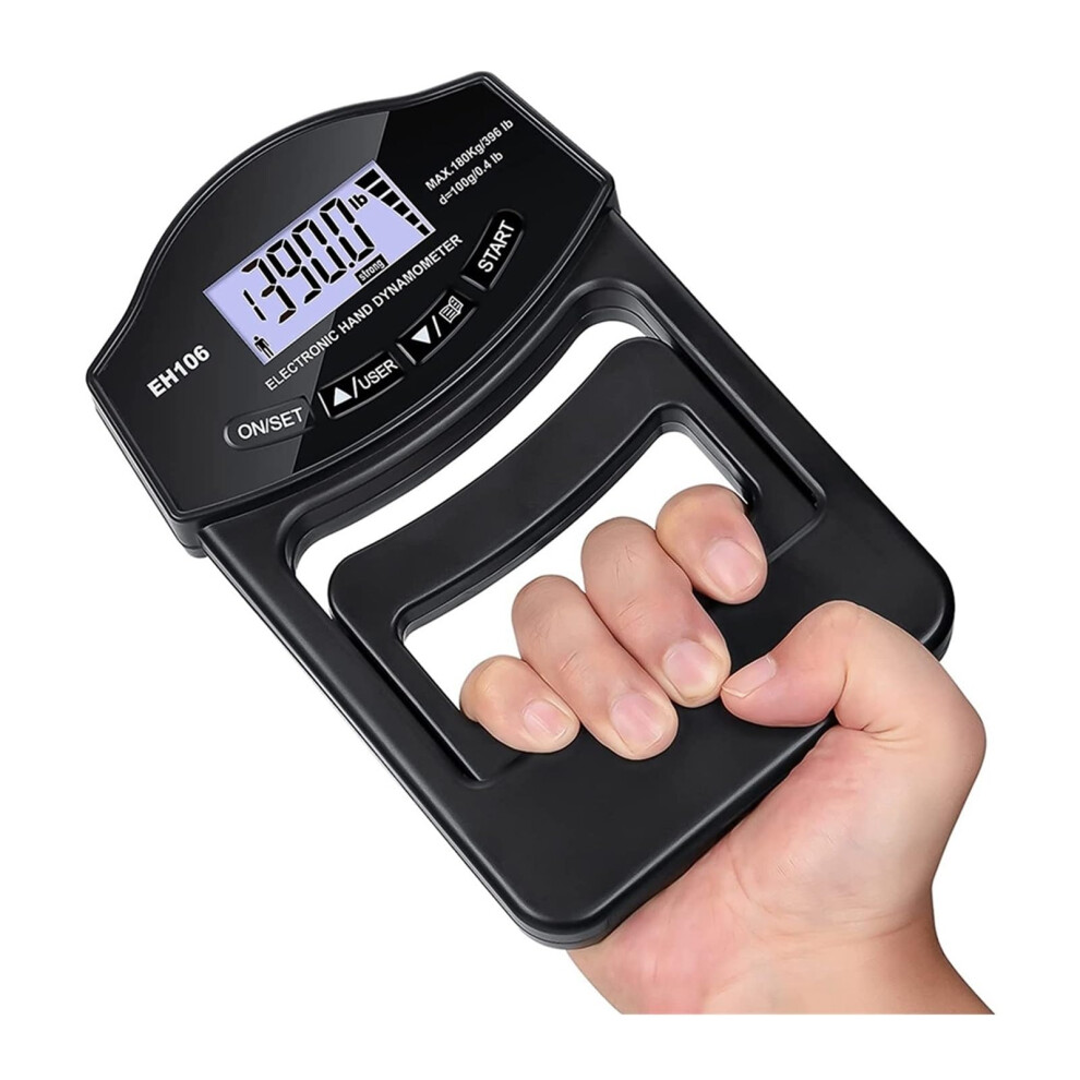 Digital Force Gauge Grip Strength Tester 396Lbs/180Kg USB Hand Dynamometer with LCD Screen for Electronics and Building Hardware