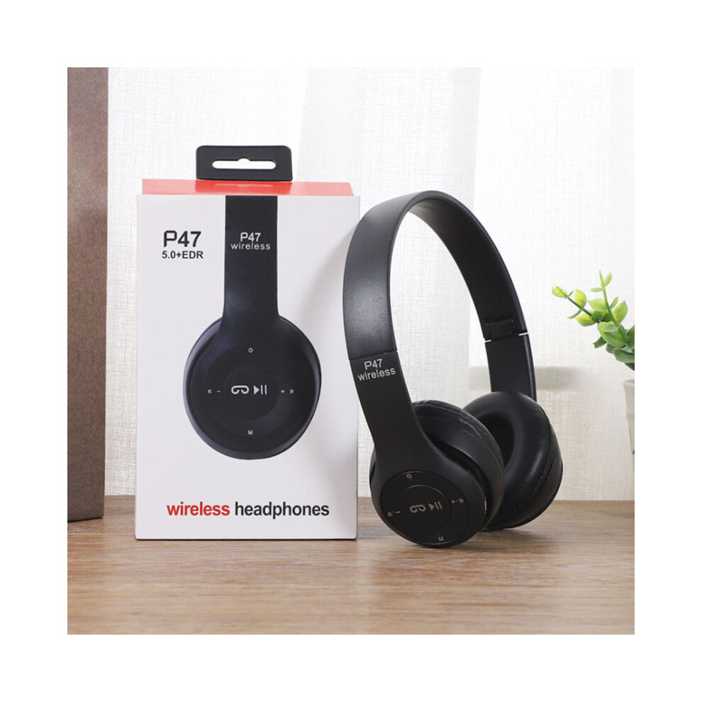 Bluetooth Headset Foldable Heavy Bass Ergonomic Black 9387669874694